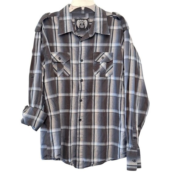 Eighty Eight Mens Plaid Casual Button Down Long Sleeve Shirt - Size XXL - Picture 1 of 9